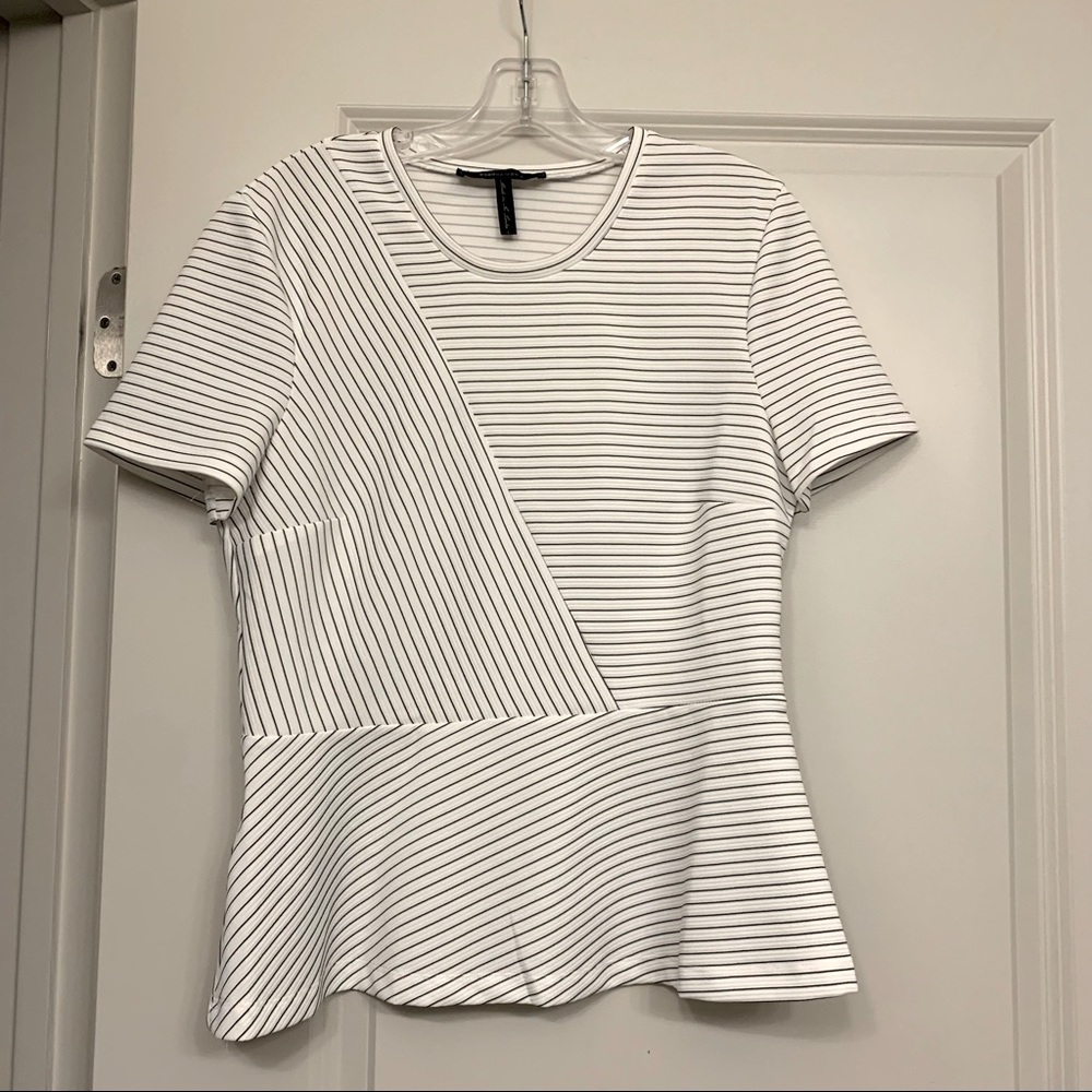 Striped Peplum Shirt, Large
